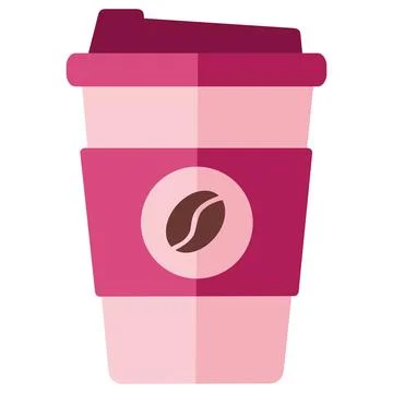 Takeaway coffee paper cup flat vector icon Stock Illustration