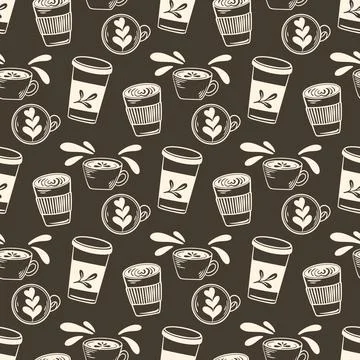 Takeaway coffee seamless pattern vector graphics イラスト素材