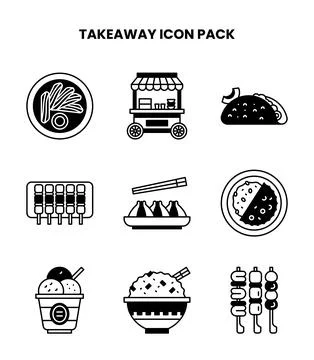Takeaway DuoTone Vector Icons Pack Stock Illustration