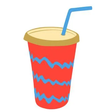 Takeaway lemonade with straw Stock Illustration