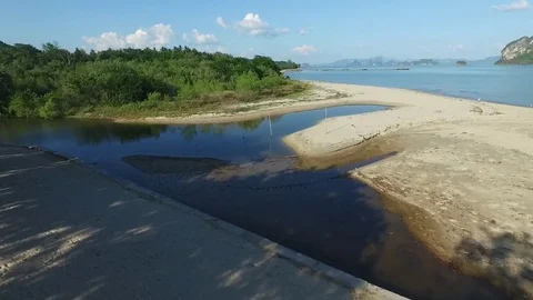 Takeoff from the beach Stock Footage 80371920