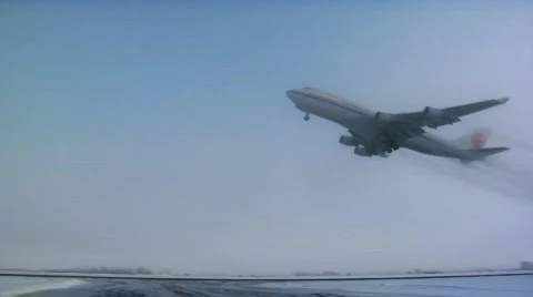 Takeoff of cargo aircraft Stock Footage 840610