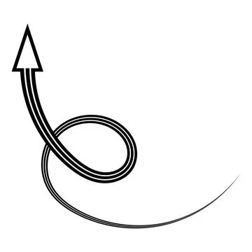 Takeoff icon, rise up arrow, the path to a bright happy future Stock Illustration