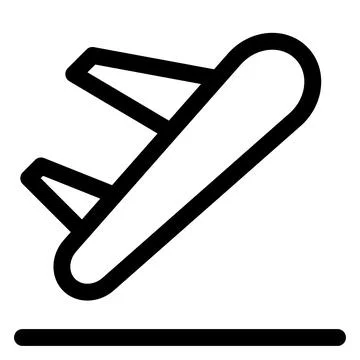 Takeoff line icon vector illustration isolated on white background Stock Illustration