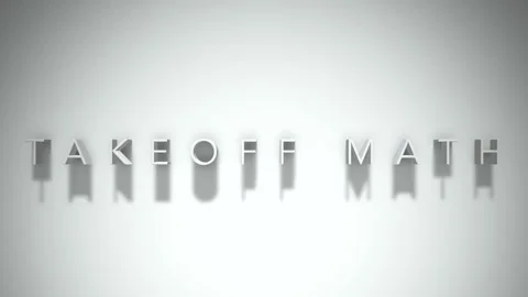 Takeoff math 3D title animation white text on a white background Stock Footage 298896867