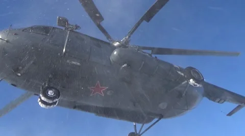 Takeoff of mi-8 helicopter Stock Footage 68579837