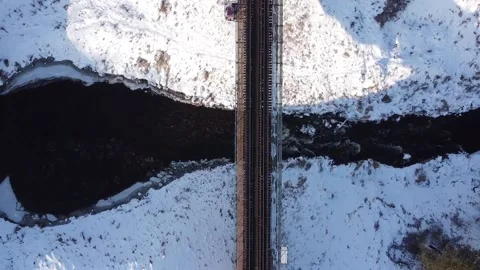 Takeoff over the railway bridge Stock Footage 157579618