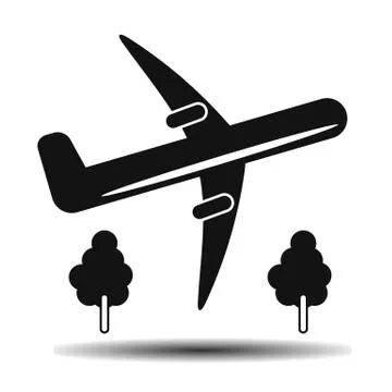 Takeoff plane black Stock Illustration