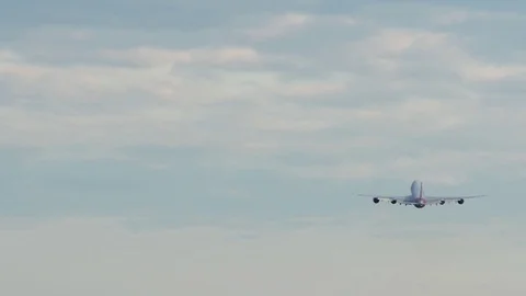 Takeoff of plane at the clouds Vídeo Stock 78363159