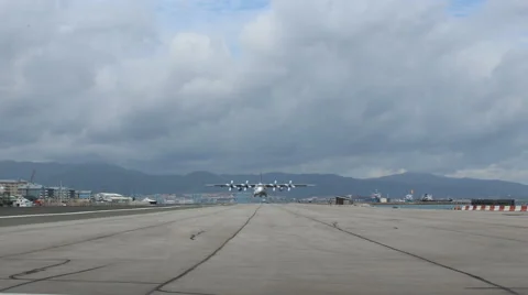 Takeoff propeller aircraft Stock Footage 45787201