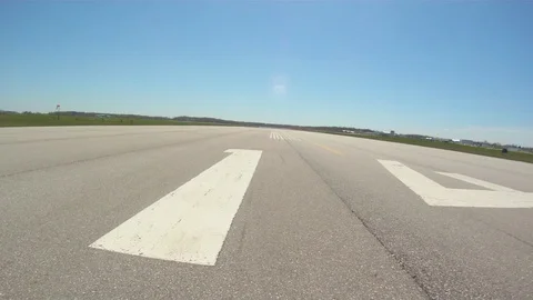 Takeoff Sequence Nose Camera Springtime Vídeo Stock 70754035