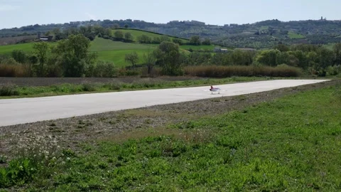 Takeoff of a small model aircraft. 库存影片 241932558