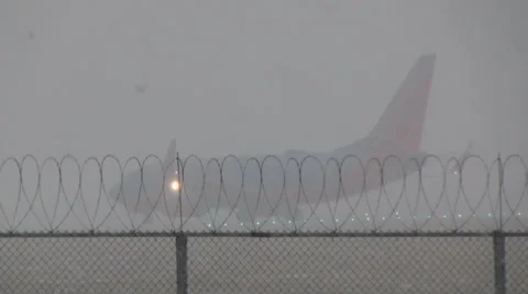 Takeoff in Snow Stock Footage 54757005