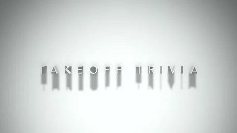 TAKEOFF TRIVIA 3D title animation with shadows on a white background Stock Footage 296790596