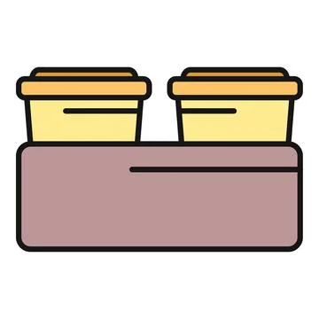 Takeout condiments and sauce cups icon vector Stock Illustration