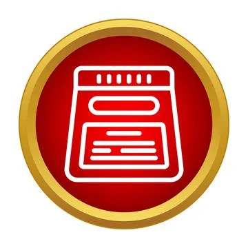 Takeout food packaging icon in red circle Illustration