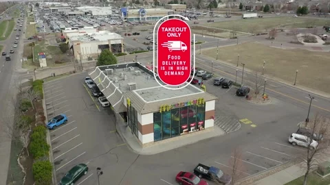 Takeout only Motion Graphic displayed on top of aerial footage of Stock Footage 145867195