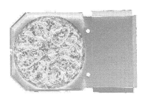Takeout pizza box icon with halftone dot pattern for food delivery service .. Illustrazione stock