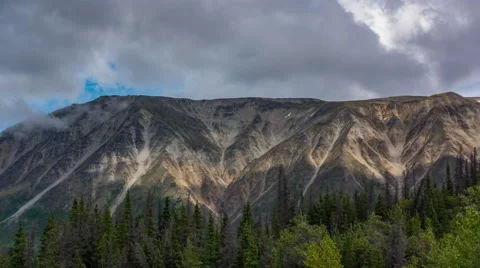 Takhanne River Yukon Territory Colorful Mountain Time Lapse Stock Footage
