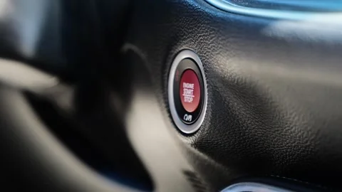 Taking Action Business Metaphor Pressing Red Button Concept Dodge Challanger Stock Footage 331795191