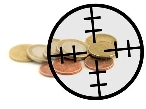 Taking aim at euro Stock Illustration