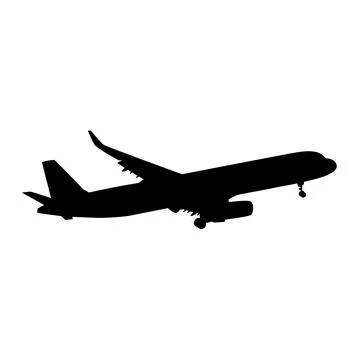 Taking off airplane silhouette isolated vector illustration Stock Illustration