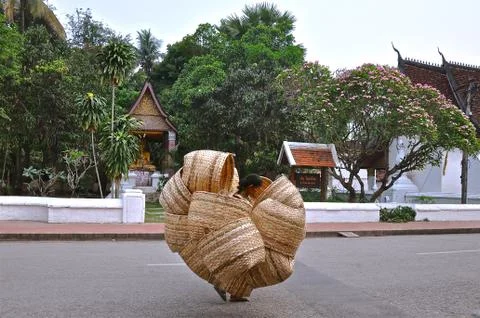 Taking baskets to market Stock Photos