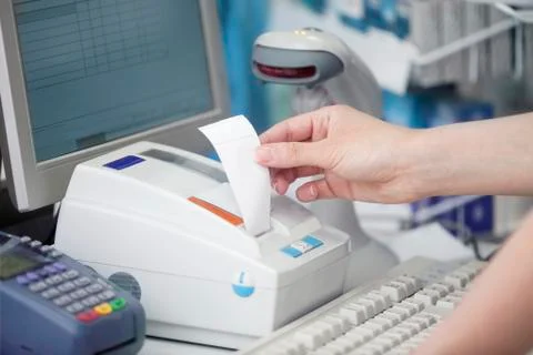 Taking the Bill at the Market Stock Photos