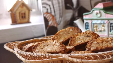 Taking Biscuits From The Basket Stock Footage 66063726