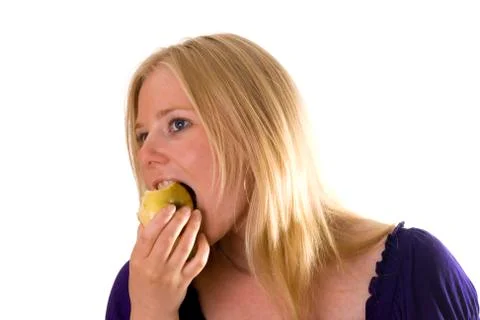 Taking a bite Foto stock