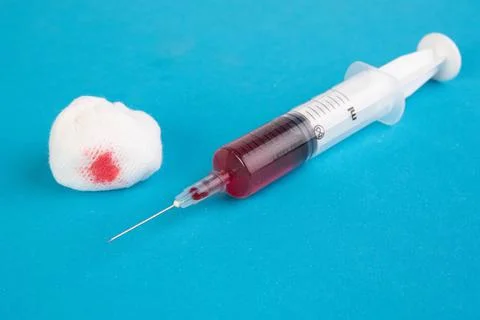 Taking blood sample Foto stock