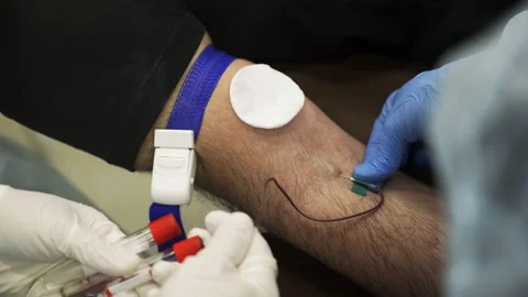 Taking blood from a vein Stock Footage 233162698
