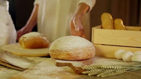 Taking a bread in slow motion Stock Footage 72659408