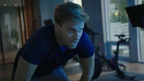 Taking a break after intense boxing session Stock Footage 127408766