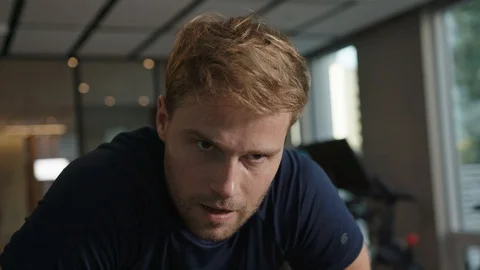 Taking a break after intense boxing session Stock Footage 127408771