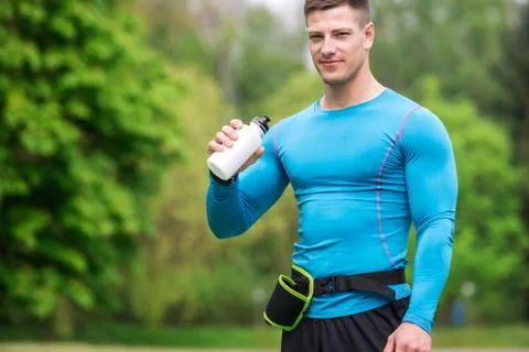 Taking a break from jogging Stock Photos