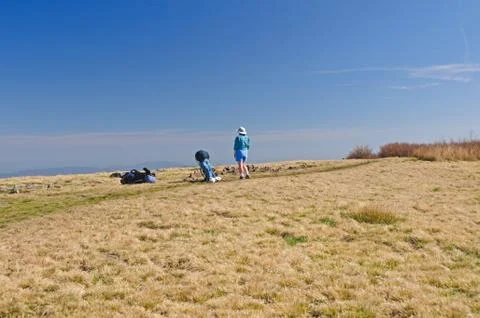 Taking a break on a mountain ridge Photos