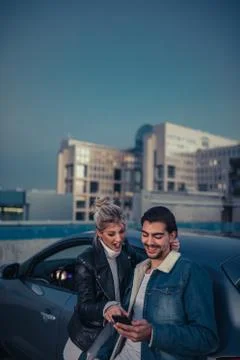 Taking a break at the rooftop Stock Photos