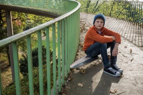 Taking a break on the skateboard Stock Photos