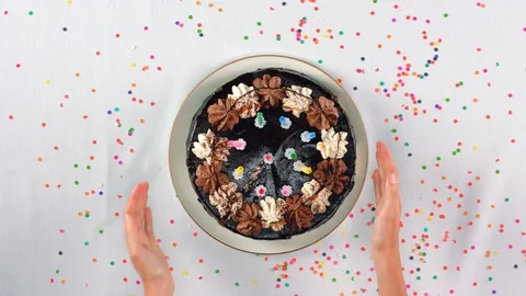 Taking the cake from the table 422 HQ Stock Footage 103956921