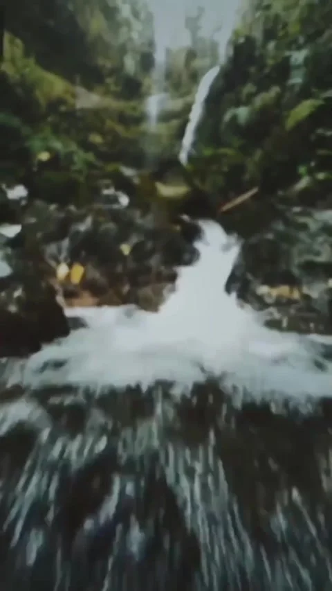 Taking a camera with flowing river water Stock Footage 244910256