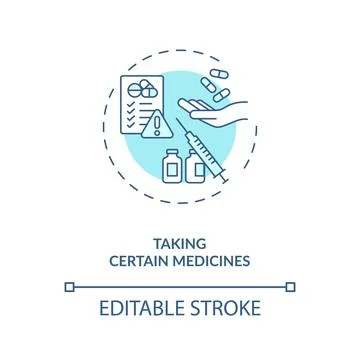 Taking certain medicines concept icon Stock Illustration
