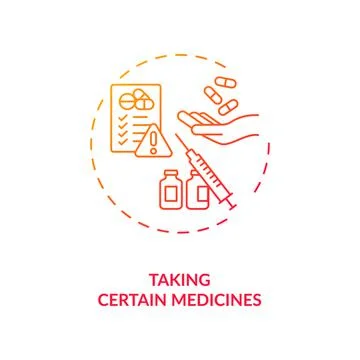 Taking certain medicines concept icon Stock Illustration