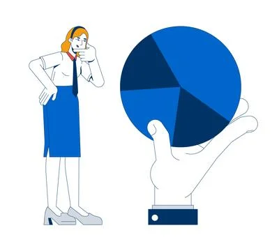 Taking closer look at data 2D illustration concept イラスト素材