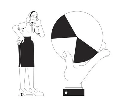 Taking closer look at data line illustration concept Stock Illustration