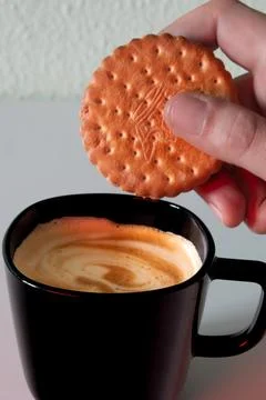 Taking a Coffee Break with a Snack. Stock Photos