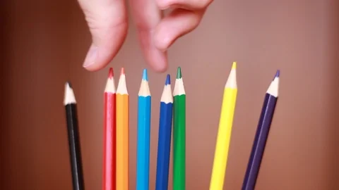 Taking colorful pencil closeup 스톡 동영상 100820518