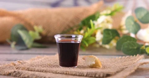 Taking communion and Lord Supper concept Stock Footage 126659656