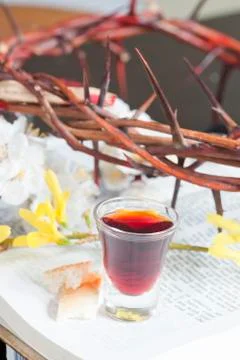 Taking communion 스톡 사진
