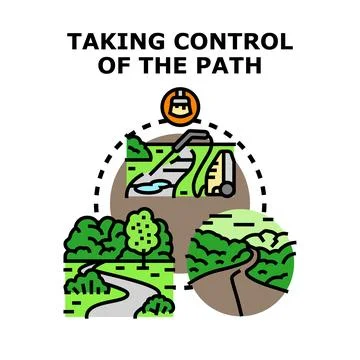Taking control of path vector concept illustration Stock Illustration